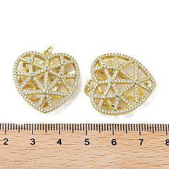 Rack Plating Brass Micro Pave Clear Cubic Zirconia Pendants&nbsp;KK-A205-04G