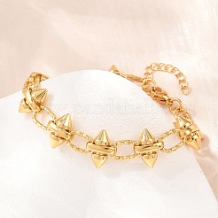 Punk 304 Stainless Steel Spiked Link Chain Bracelets for Women&nbsp;SA-H001-21G