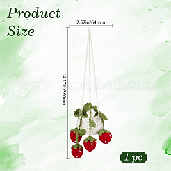 Strawberry Basket Woolen Yarn Pendant Decorations&nbsp;AJEW-WH20006-240A