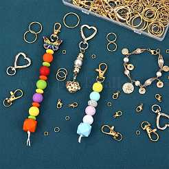 DIY Alloy Lobster Claw Clasps & Brass Jump Rings & Iron Split Key Rings Keychain Making Kits&nbsp;DIY-SZ0010-43
