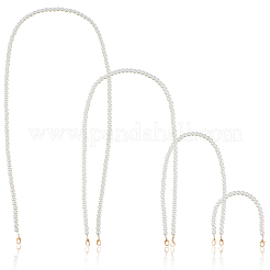 4Pcs 4 Styles Plastic Imitation Pearl Round Beaded Bag Chains&nbsp;PURS-CN0001-04