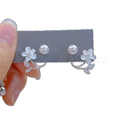 Alloy & Plastic Pearl Stud Earrings&nbsp;FS-WG98E52-01
