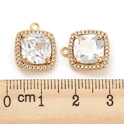 Brass Micro Cubic Zirconia Pendants&nbsp;KK-Q789-35G
