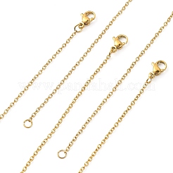 10Pcs Ion Plating(IP) 304 Stainless Steel Cable Chain Necklaces Set for Men Women&nbsp;MAK-YW0002-01G