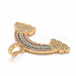 Rack Plating Brass Micro Pave Colorful Cubic Zirconia Pendants&nbsp;KK-M229-07G