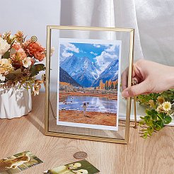 Iron & Glass Round Photo Frame&nbsp;AJEW-WH0270-534C