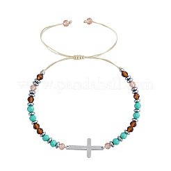 Adjustable Stainless Steel Cross Link Bracelets&nbsp;HT4898