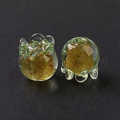 Handmade Gold Foil Lampwork Glass Beads&nbsp;X1-LAMP-G158-02B