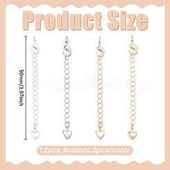 12Pcs 4 Colors Brass Chain Extender&nbsp;KK-ME0004-61