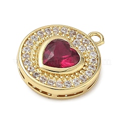 Brass Micro Pave Cubic Zirconia Pendants&nbsp;KK-CBA74BF-12G-01B