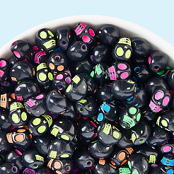 300Pcs Opaque Black Acrylic Beads&nbsp;MACR-SP0001-95