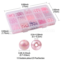 375Pcs 15 Styles Acrylic Beads&nbsp;MACR-YW0002-59D