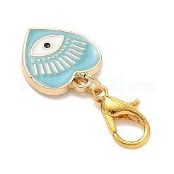 5Pcs Heart with Eye Alloy Enamel Pendant Decorations&nbsp;HJEW-JM04043