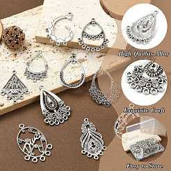 40Pcs 10 Styles Tibetan Style Retro Zinc Alloy Connector Charms&nbsp;FIND-CJ0003-60