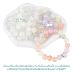 160Pcs Transparent Glass UV Reactive Beads&nbsp;DGLA-PA0001-10A