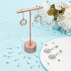 40Pcs 2 Colors Brass Stud Earring Findings&nbsp;KK-BBC0013-22A