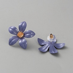 Iron & Alloy Enamel Flower Stud Earrings&nbsp;EJEW-WH0033-57D