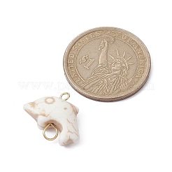 Synthetic Turquoise Connector Charms&nbsp;PALLOY-JF02372-01