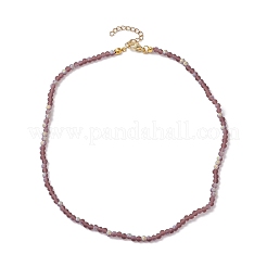 304 Stainless Steel with Glass Round Beaded Necklaces for Women&nbsp;NJEW-JN04684