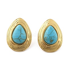 201 Stainless Steel Teardrop Stud Earrings&nbsp;EJEW-P304-08G