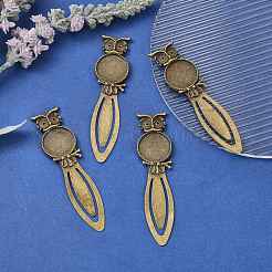 Iron Bookmark Cabochon Settings&nbsp;X-PALLOY-N0084-20AB-NF