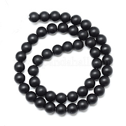 Synthetic Black Stone Bead Strands&nbsp;G-R345-8mm-38