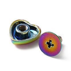 Heart Shape Zinc Alloy Decoration Screwback Stud Rivets&nbsp;FIND-WH0128-64M