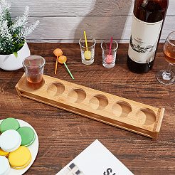 6-Hole Bamboo Shot Glasses Holder&nbsp;AJEW-WH0010-88