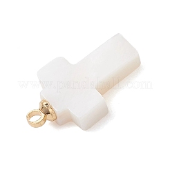 2Pcs 2 Styles Natural Freshwater Shell Cross Charms with Brass Bails&nbsp;PALLOY-JF04891