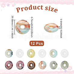 12Pcs Natural Gemstone Pendants&nbsp;G-NB0006-13