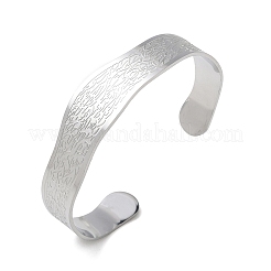 Abstract Pattern 304 Stainless Steel Cuff Bangles for Women&nbsp;BJEW-D466-04P