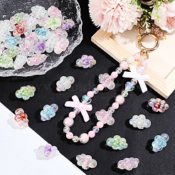 35Pcs UV Plating Rainbow Iridescent Acrylic Beads&nbsp;PACR-PA0001-23