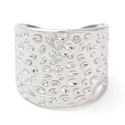 Non-Tarnish 304 Stainless Steel Grooved Open Cuff Ring for Women&nbsp;RJEW-I098-25P