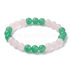 5Pcs 5 Colors Dyed Natural Malaysia Jade Round Beaded Stretch Bracelets Set&nbsp;BJEW-JB10140