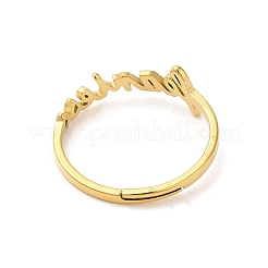 Ion Plating(IP) 304 Stainless Steel Word Adjustable Ring&nbsp;RJEW-L107-031G