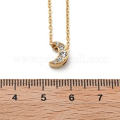 304 Stainless Steel Crystal Rhinestone Pendant Cable Chain Necklaces for Women&nbsp;NJEW-C062-01E-G