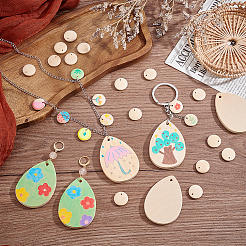 60Pcs 2 Styles Wood Pendants&nbsp;FIND-GA0008-39