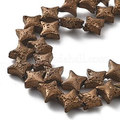 Electroplated Natural Lava Rock Beads Strands&nbsp;G-A251-C01-01C