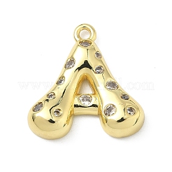 Brass Micro Pave Clear Cubic Zirconia Pendants&nbsp;KK-I476-02G