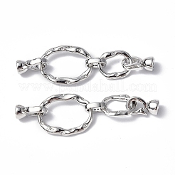 Brass Micro Pave Cubic Zirconia Fold Over Clasps&nbsp;KK-P223-50P