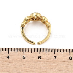 Oval Brass Micro Pave Clear Cubic Zirconia Cuff Rings for Women&nbsp;RJEW-S622-09G