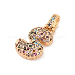 Brass Micro Pave Cubic Zirconia Pendants&nbsp;KK-C076-29S-G02