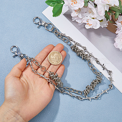 1Pc Zinc Alloy Thorn Double Layer Chain Belts for Pants&nbsp;HJEW-HS0001-09