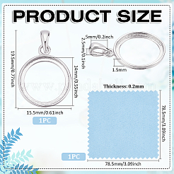 1Pc 925 Sterling Silver Pendant Cabochon Settings&nbsp;STER-BC0002-78A