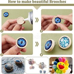 15Pcs 3 Size Stainless Steel Brooch Cabochon Bezel Settings&nbsp;FIND-OC0001-79