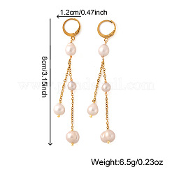 Nuggets 304 Stainless Steel Tassel Hoop Earrings&nbsp;XA0550
