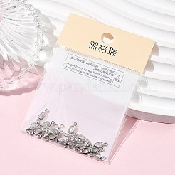 SHEGRACE Brass Pave Clear Cubic Zirconia Teardrop Connector Charms&nbsp;XGRQ2O189-449P