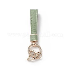 Microfiber & Zinc Alloy & Crystal Rhinestone Keychain&nbsp;KEYC-G062-01E