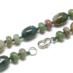 Natural Indian Agate Beaded Necklaces&nbsp;NJEW-S390-12