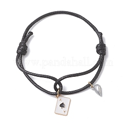2Pcs Alloy Enamel Ace of Spades Card Charm Bracelets&nbsp;BJEW-JB13424